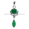 Jóias pingente de prata esterlina verde Onyx 925